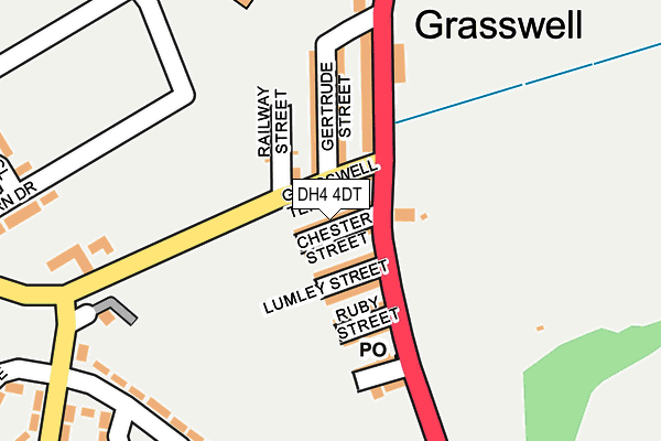 DH4 4DT map - OS OpenMap – Local (Ordnance Survey)