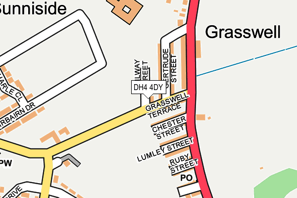 DH4 4DY map - OS OpenMap – Local (Ordnance Survey)