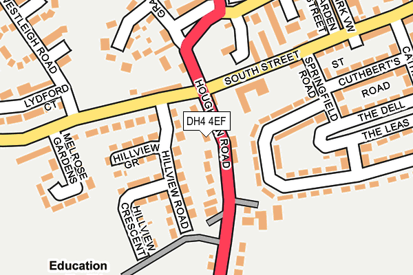 DH4 4EF map - OS OpenMap – Local (Ordnance Survey)