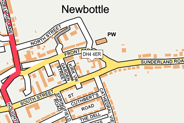 DH4 4ER map - OS OpenMap – Local (Ordnance Survey)