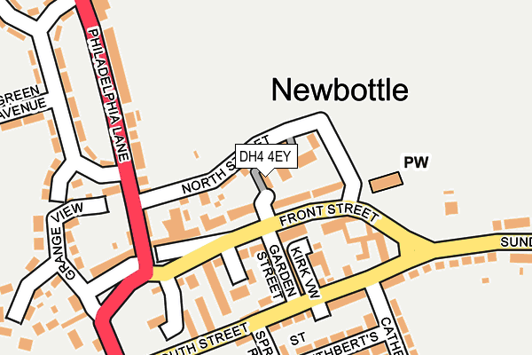 DH4 4EY map - OS OpenMap – Local (Ordnance Survey)