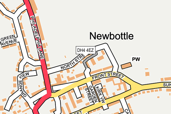 DH4 4EZ map - OS OpenMap – Local (Ordnance Survey)