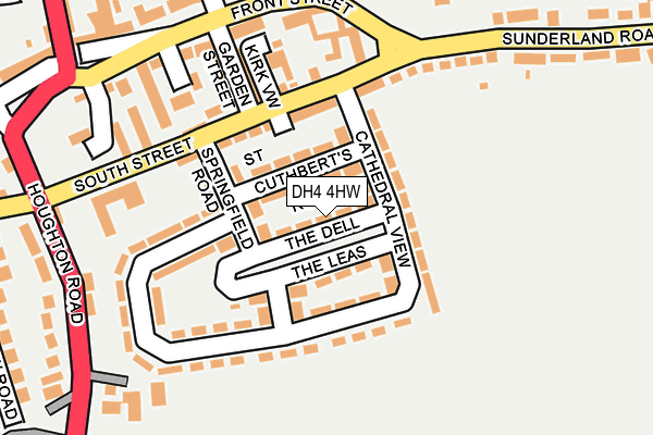 DH4 4HW map - OS OpenMap – Local (Ordnance Survey)