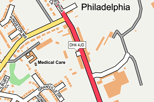 DH4 4JD map - OS OpenMap – Local (Ordnance Survey)