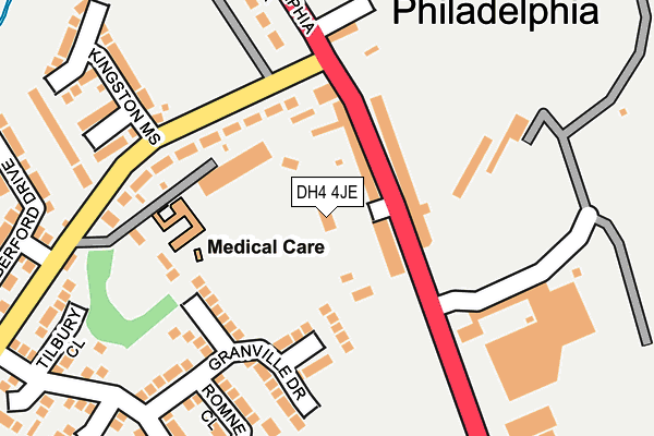 DH4 4JE map - OS OpenMap – Local (Ordnance Survey)