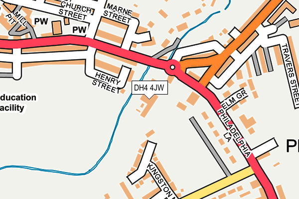 DH4 4JW map - OS OpenMap – Local (Ordnance Survey)