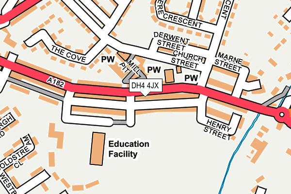 DH4 4JX map - OS OpenMap – Local (Ordnance Survey)