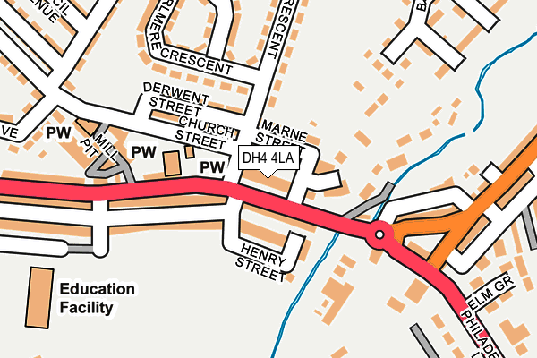 DH4 4LA map - OS OpenMap – Local (Ordnance Survey)