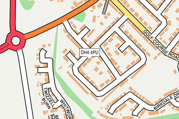 DH4 4PU map - OS OpenMap – Local (Ordnance Survey)