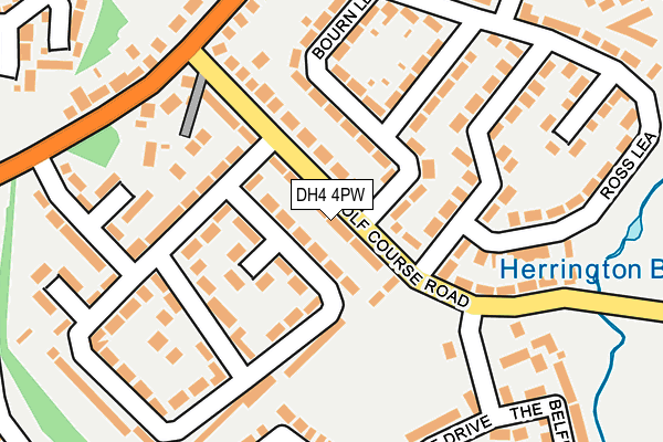 DH4 4PW map - OS OpenMap – Local (Ordnance Survey)