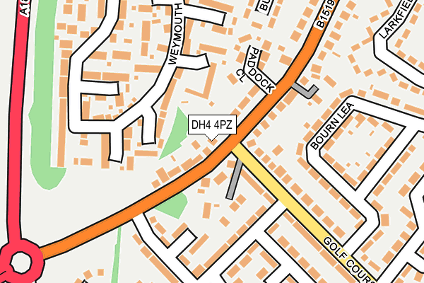 DH4 4PZ map - OS OpenMap – Local (Ordnance Survey)