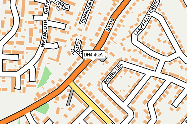 DH4 4QA map - OS OpenMap – Local (Ordnance Survey)