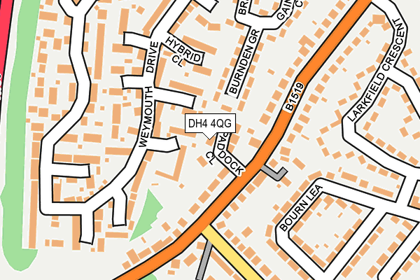 DH4 4QG map - OS OpenMap – Local (Ordnance Survey)