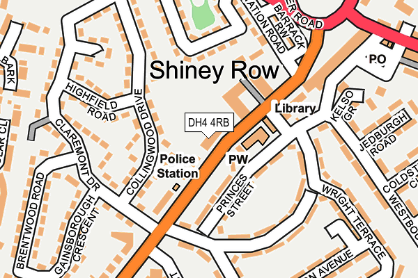 DH4 4RB map - OS OpenMap – Local (Ordnance Survey)