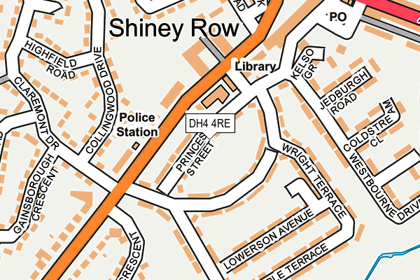 DH4 4RE map - OS OpenMap – Local (Ordnance Survey)