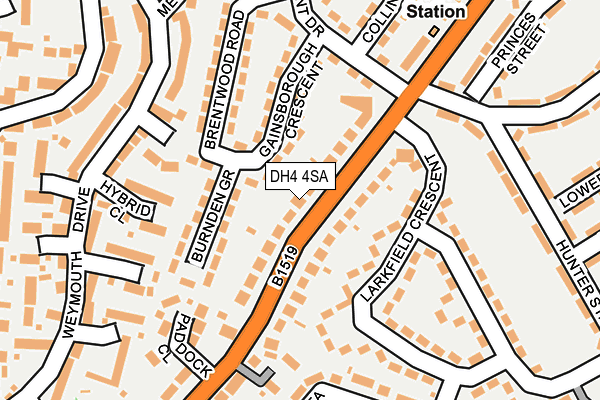 DH4 4SA map - OS OpenMap – Local (Ordnance Survey)