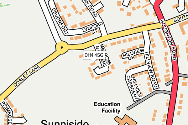 DH4 4SG map - OS OpenMap – Local (Ordnance Survey)