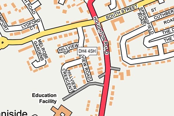 DH4 4SH map - OS OpenMap – Local (Ordnance Survey)