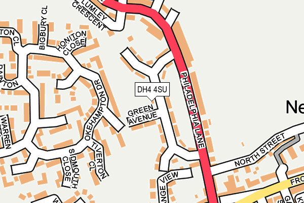 DH4 4SU map - OS OpenMap – Local (Ordnance Survey)