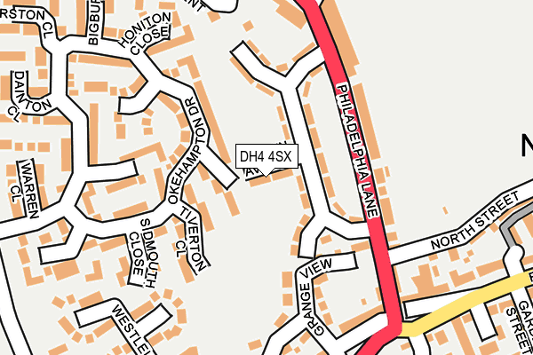 DH4 4SX map - OS OpenMap – Local (Ordnance Survey)