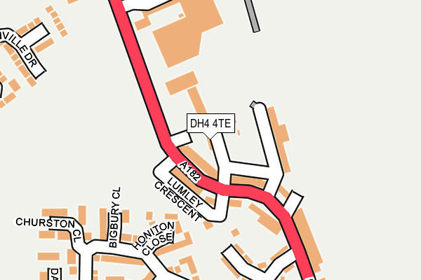 DH4 4TE map - OS OpenMap – Local (Ordnance Survey)