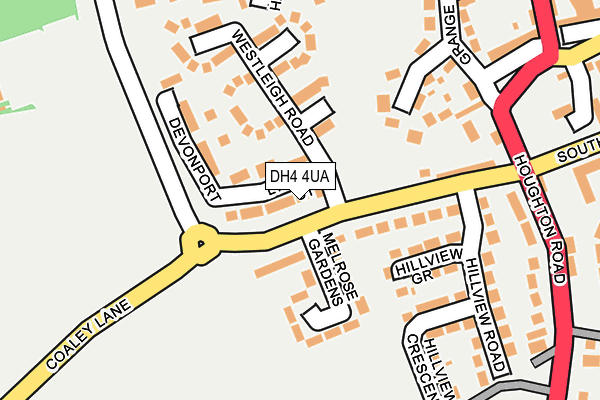 DH4 4UA map - OS OpenMap – Local (Ordnance Survey)