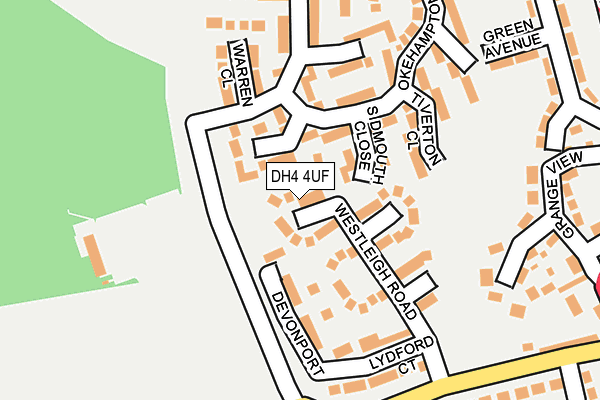 DH4 4UF map - OS OpenMap – Local (Ordnance Survey)