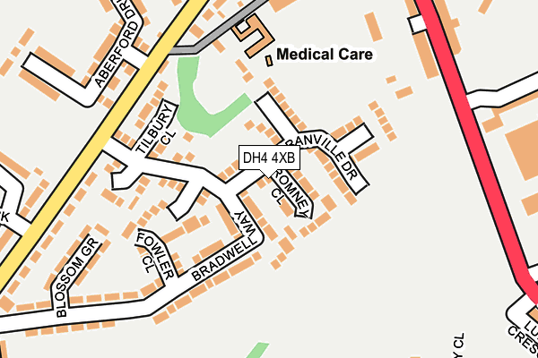 DH4 4XB map - OS OpenMap – Local (Ordnance Survey)