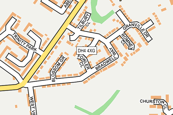 DH4 4XG map - OS OpenMap – Local (Ordnance Survey)