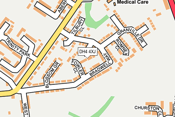 DH4 4XJ map - OS OpenMap – Local (Ordnance Survey)