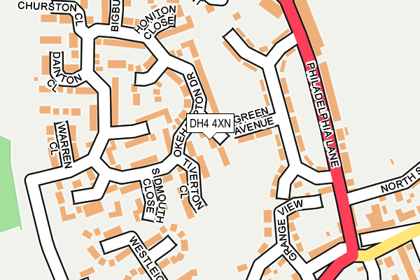 DH4 4XN map - OS OpenMap – Local (Ordnance Survey)