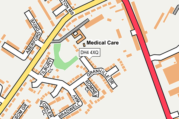 DH4 4XQ map - OS OpenMap – Local (Ordnance Survey)