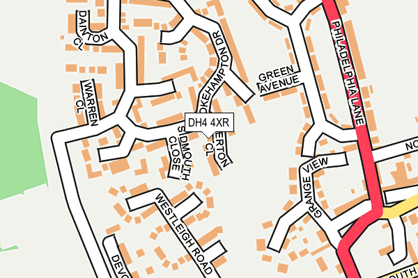 DH4 4XR map - OS OpenMap – Local (Ordnance Survey)