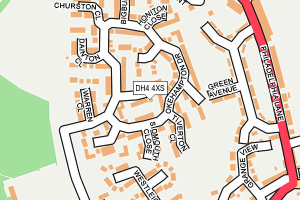 DH4 4XS map - OS OpenMap – Local (Ordnance Survey)