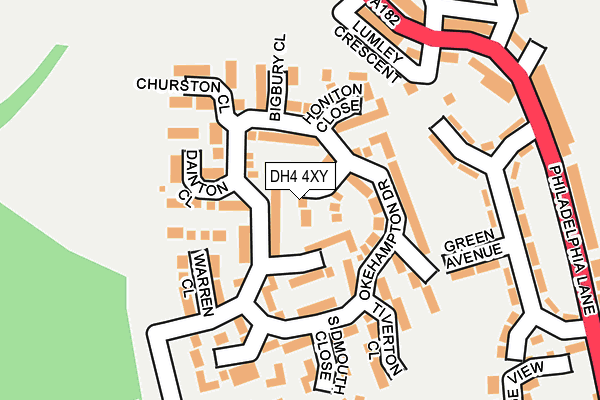 DH4 4XY map - OS OpenMap – Local (Ordnance Survey)