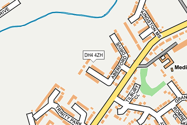 DH4 4ZH map - OS OpenMap – Local (Ordnance Survey)