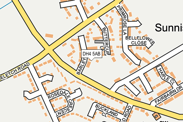 DH4 5AB map - OS OpenMap – Local (Ordnance Survey)