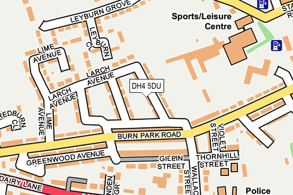 DH4 5DU map - OS OpenMap – Local (Ordnance Survey)