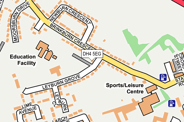 DH4 5EG map - OS OpenMap – Local (Ordnance Survey)