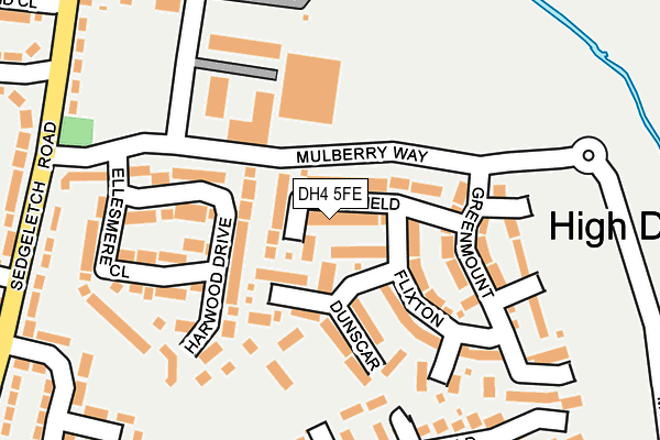 DH4 5FE map - OS OpenMap – Local (Ordnance Survey)