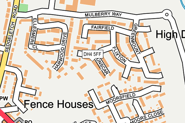 DH4 5FF map - OS OpenMap – Local (Ordnance Survey)