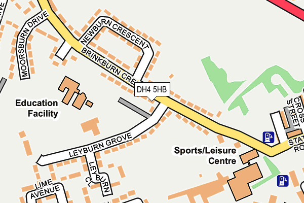 DH4 5HB map - OS OpenMap – Local (Ordnance Survey)