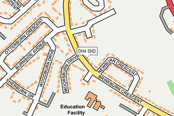 DH4 5HD map - OS OpenMap – Local (Ordnance Survey)