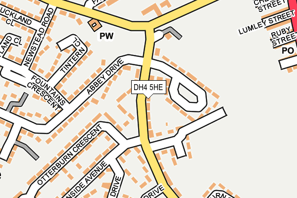 DH4 5HE map - OS OpenMap – Local (Ordnance Survey)