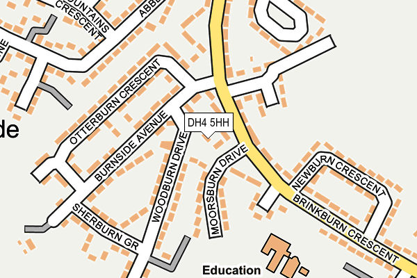 DH4 5HH map - OS OpenMap – Local (Ordnance Survey)