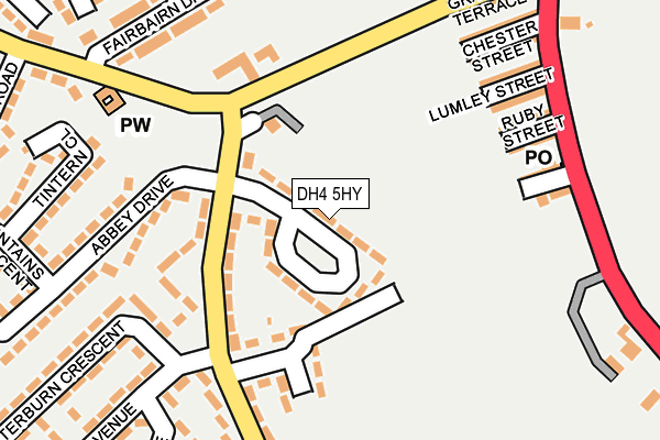 DH4 5HY map - OS OpenMap – Local (Ordnance Survey)