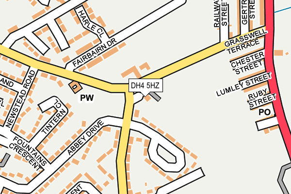 DH4 5HZ map - OS OpenMap – Local (Ordnance Survey)