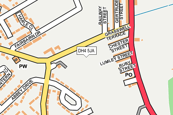 DH4 5JA map - OS OpenMap – Local (Ordnance Survey)