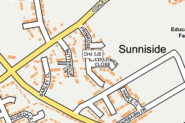 DH4 5JB map - OS OpenMap – Local (Ordnance Survey)