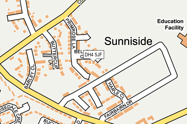 DH4 5JF map - OS OpenMap – Local (Ordnance Survey)